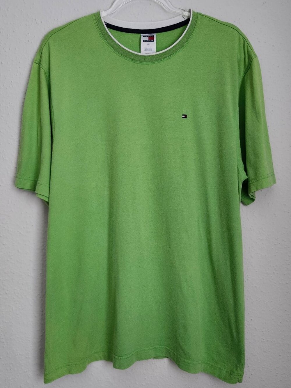 VTG TOMMY HILFIGER 90S Y2K Vibrant Green SS T-Shirt Men's L